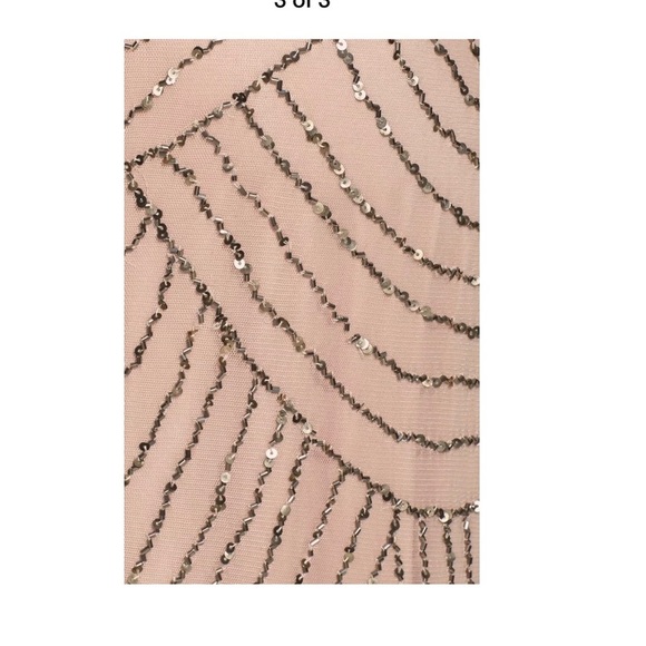 NEW Adrianna Papell Embellished Blouson Gown‎ Taupe Pink [SZ: 12 14  ] - Picture 3 of 5